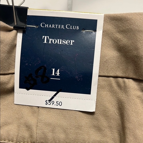 Charter club 14 Classic Tan Chino Pants - Picture 2 of 3